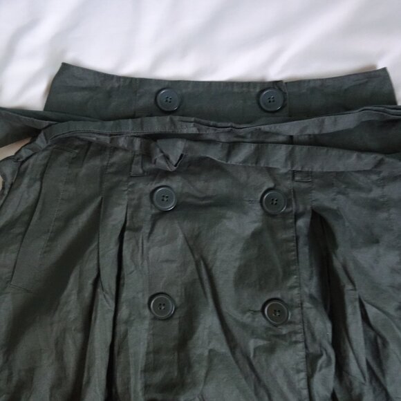 vintage H&M button army green size 4 skirt with belt - Picture 2 of 6